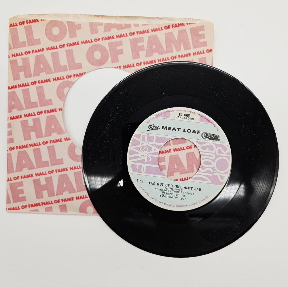 VINTAGE 45 7" VINYL RECORD | Meatloaf "Two Out Of Three Aint Bad" & "For Cry..."